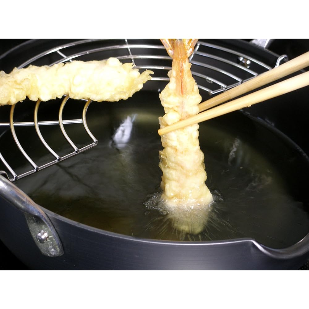 River Light Kiwami JAPAN Iron Deep Tempura Pot M 2.4L Iron Nitride Nitriding Compatible with IH Rust Resistant Made in Japan J1324