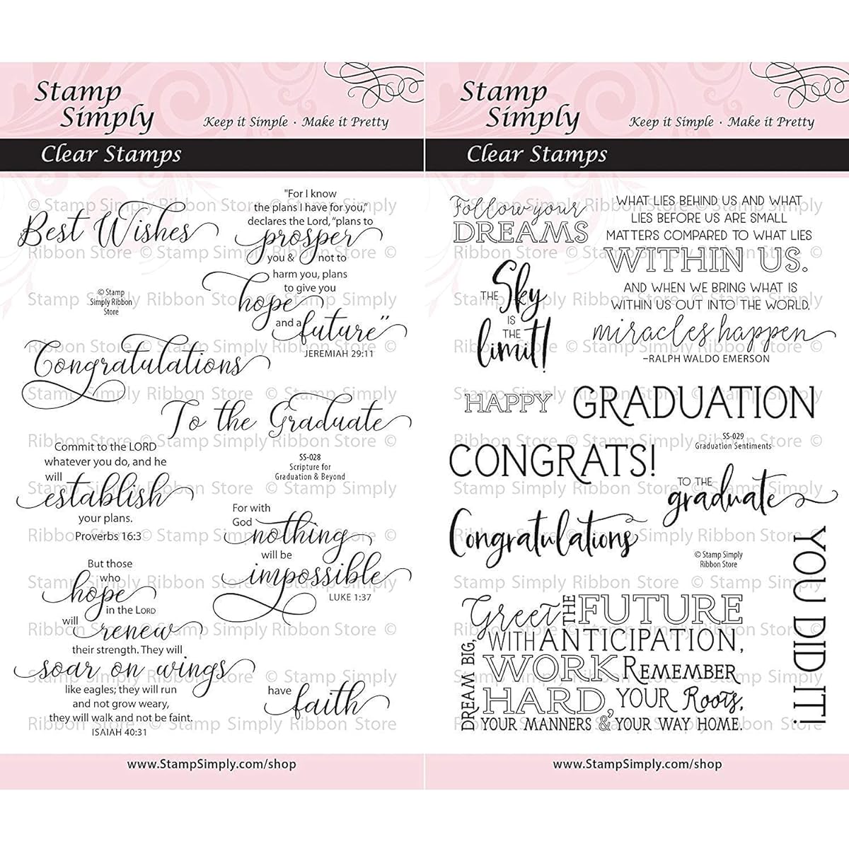 Stamp Simply Graduations Graduation Gifts Graduation Bible Sentiment Christian Religious (Pack of 2) 4x6 Inch Sheets