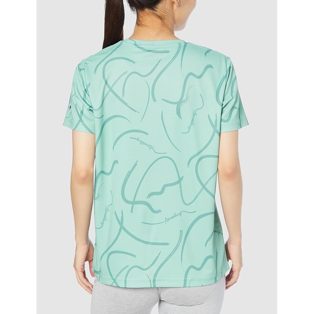[Le Coq Sportif] Women's T-shirt, all-over print, short-sleeved T-shirt, UV CUT (UPF50+), QMWWJA03