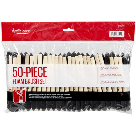 Artlicious - 1" Foam Paint Brushes Value Pack of 50