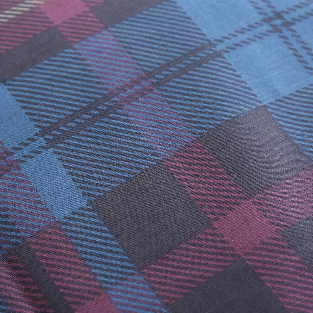 Showa Nishikawa Duvet Cover 100% Cotton Checked Pattern Double Size Navy 190 x 210cm Satin Cotton Simple Stylish Cute 2240177565317
