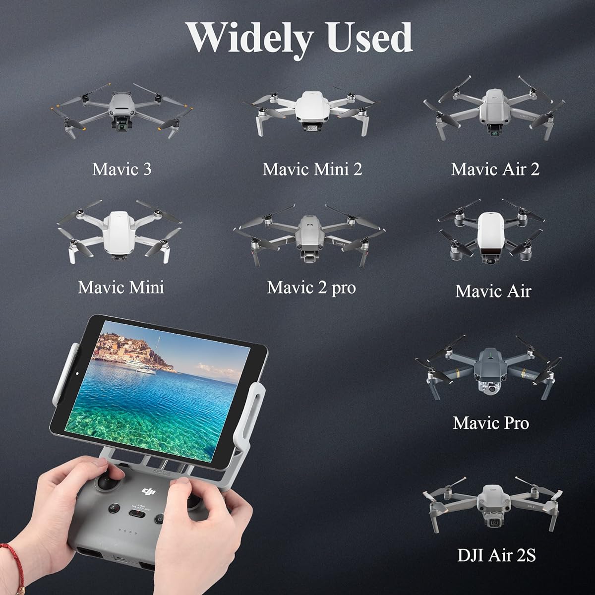 Mavic 3 Tablet Mount YDDZZM 4 - 8 inch Phone Holder with Strap for DJI Mavic 3 / Air 2 / DJI Air 2S / Mini 2 / Mavic Mini Accessories (Gray)
