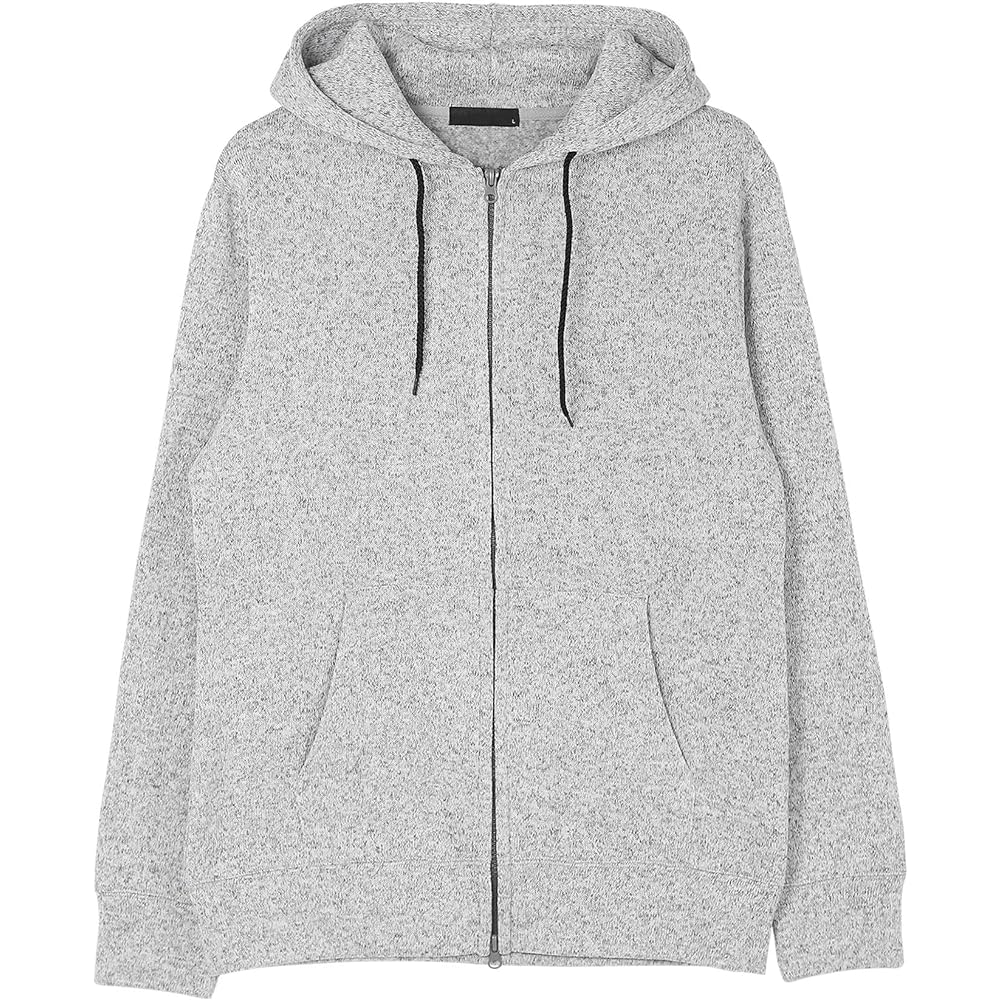 [JIGGYS SHOP] Ziggy's Shop Knit Fleece ZIPUP Parka｜Men's Zip-up Brushed Fleece Sweatshirt Long Sleeve Hoodie Slim Slim Warm Loungewear Loungewear Daily Wear Plain Autumn Clothes Winter Clothes