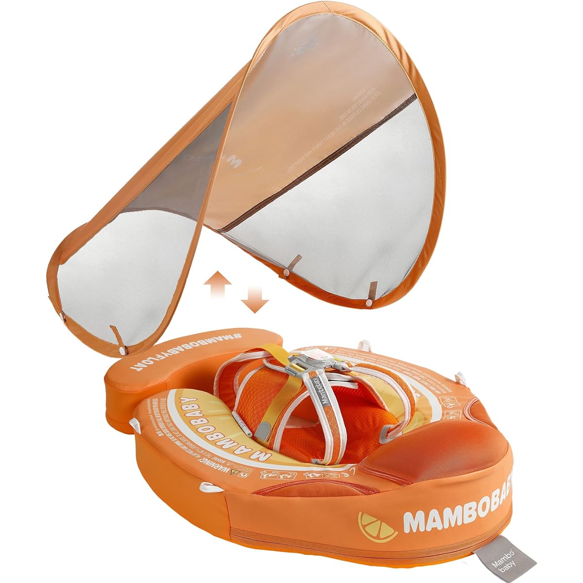 HECCEI Mambo Baby Float with Canopy Add Tail Fruit Baby Float