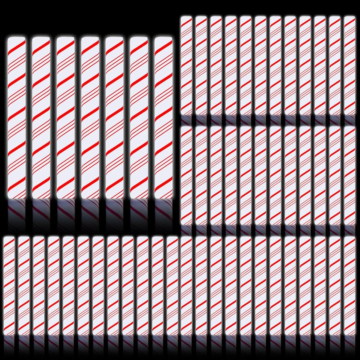 Hiboom 16" Candy Cane Christmas Glow Sticks Flashing Candy Cane 3 Lighting Modes LED Foam Cheer Sticks Lighted Candy Cane for Christmas Party Wedding Dance Props for Kids Adults 100pcs