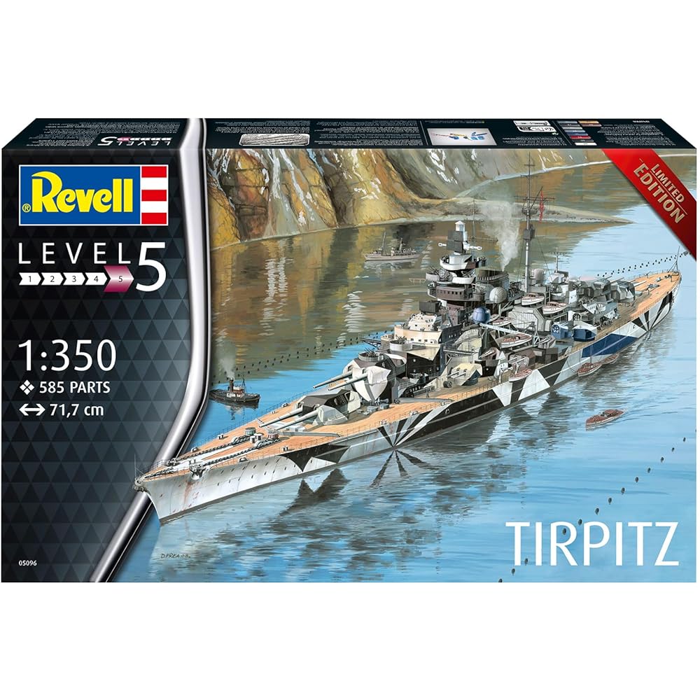 German level 1/350 German battleship Terpitz plastic model