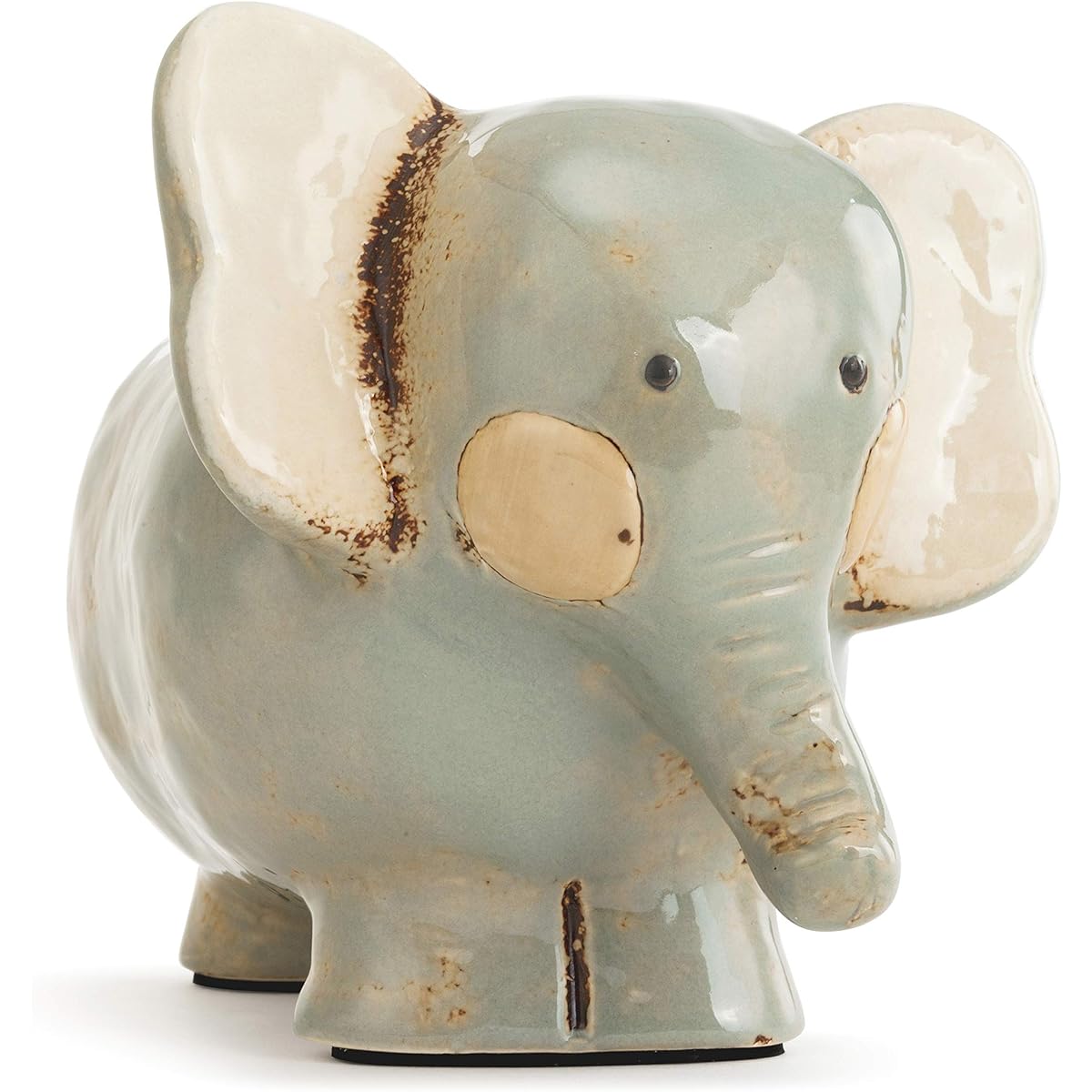 DEMDACO Elephant Character Glossy Blue 6.5 x 6 Antique Ceramic Piggy Bank 6.5 x 6 Blue 5004701282