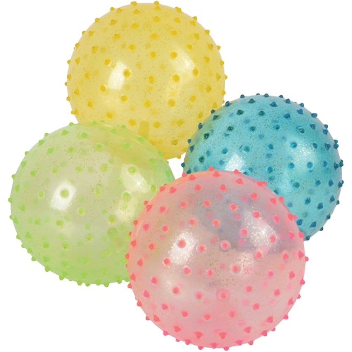 Assorted Color Glitter Knobby PVC Playground Inflatable Balls (12)