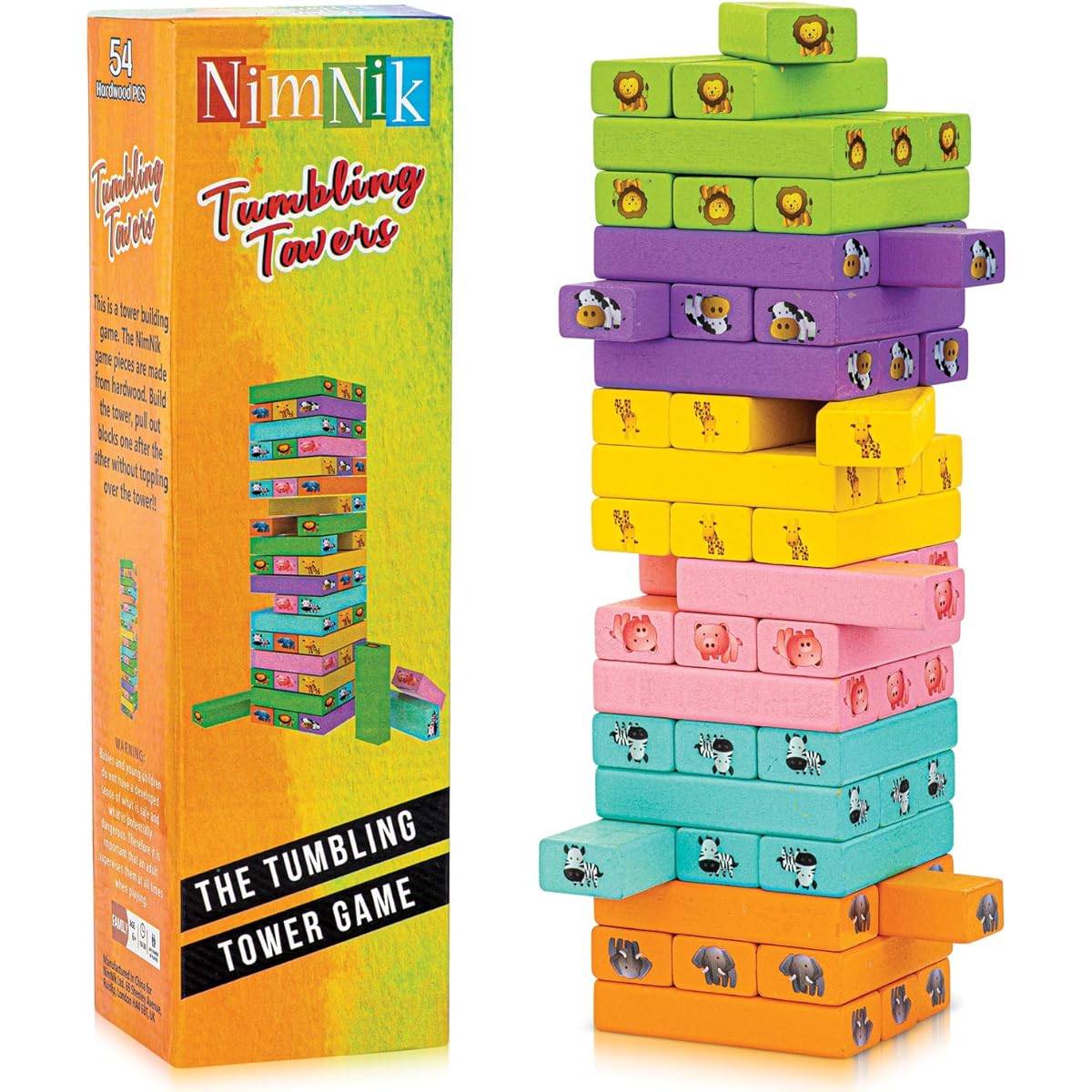 Classic Best Tumbling Towers Family Fun Games for Kids - 54 Pcs Gifts Ideas