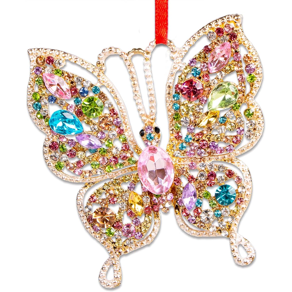 PETCEE Butterfly Christmas Ornaments 2022 Butterfly Hanging Ornaments Christmas Tree Decorations Butterfly Keepsake for Girls, Sisters, Mom, Grandma, Women