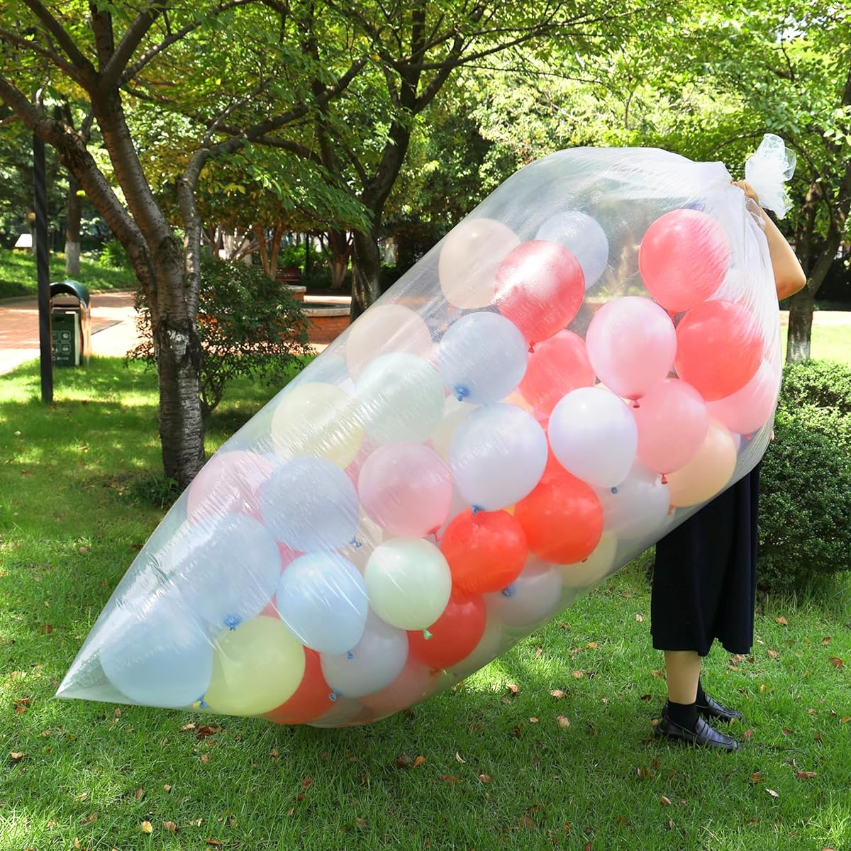 Auihiay 14 Holes Plastic Balloon Sizer Cube Balloon Measuring Tool with Instructions for Balloon Arch and Balloon Column