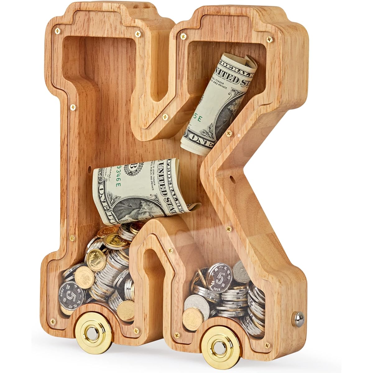 Wooden Piggy Bank - K