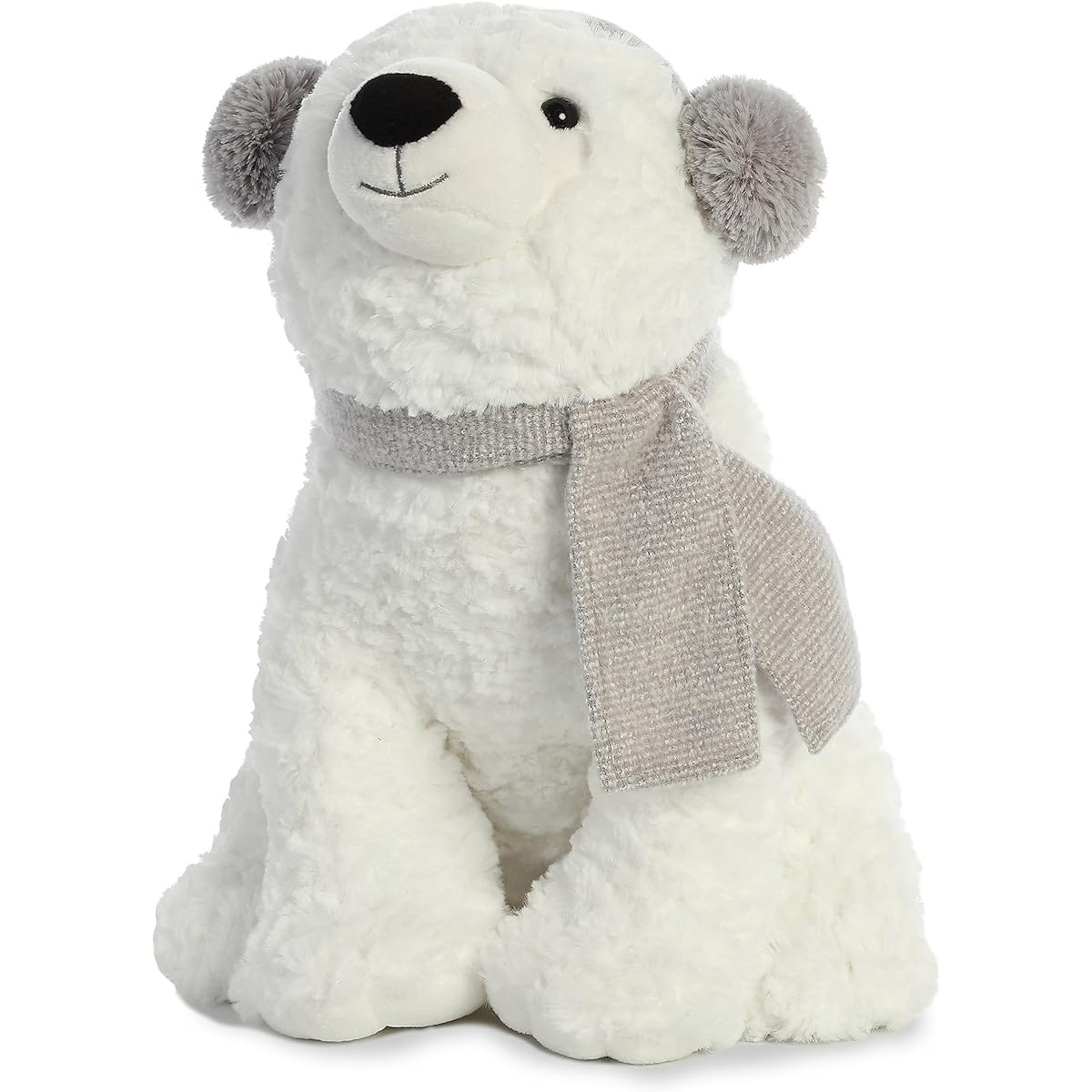 Aurora - Christmas Items - 13" Wish Bear Gray Earmuffs & Scarf