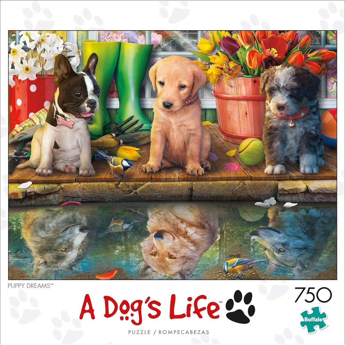 Buffalo Games - Puppy Dreams - 750 Piece Jigsaw Puzzle, White