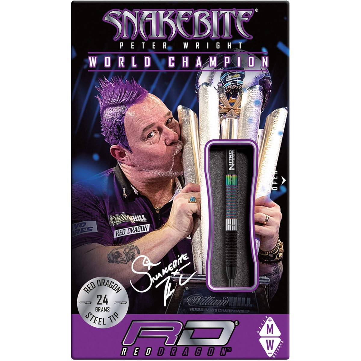 Red Dragon Snake Bite Peter Wright Model World Champion Diamond Edition Steel 24g 2270