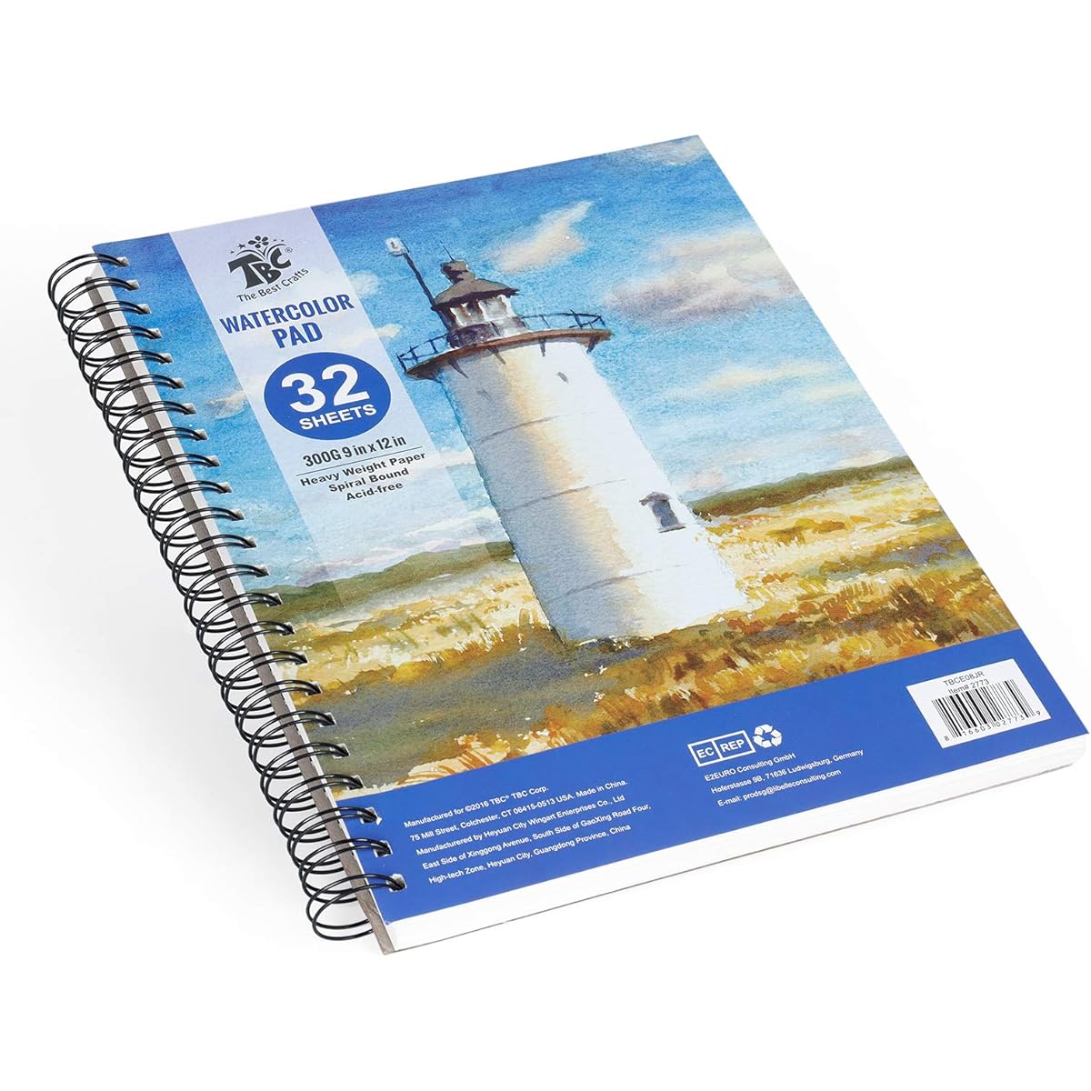 TBC The Best Crafts Watercolor Paper Pad 32 Sheets Each (9 12 Inch) Acid Free Cold Pressed Paint Pencils Inks Acrylic Paints