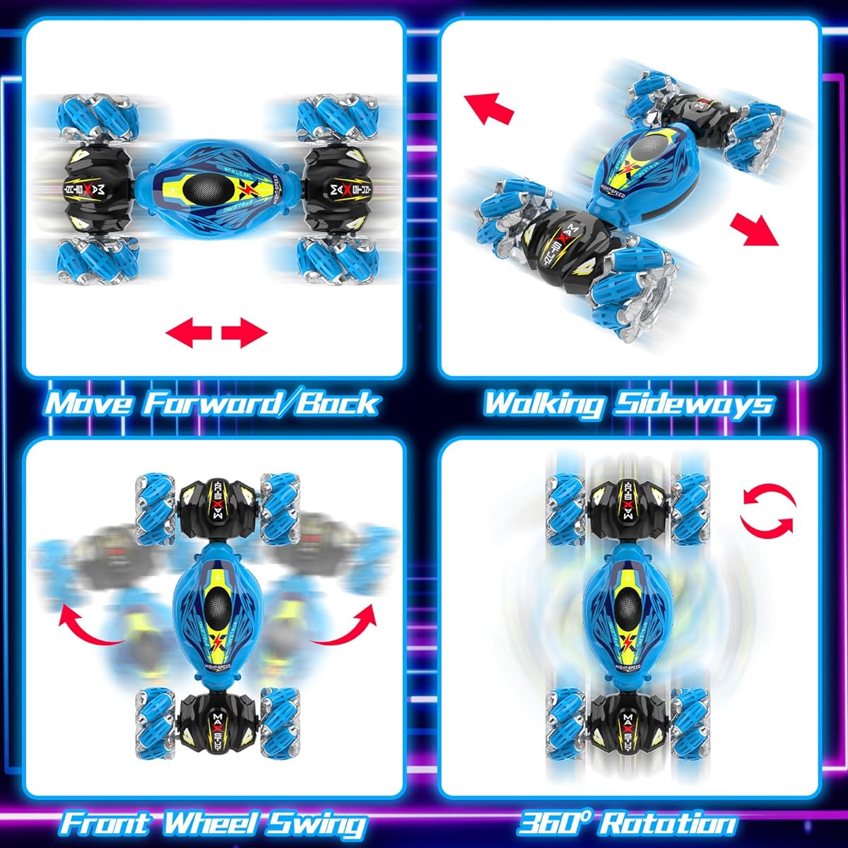 Cusocue Sensing RC Stunt Car Toy for 3-12 Years Old Boys Girls Birthday Gift for Kids Remote Control Twist Car Transform Off-Road Christmas Kids Gift