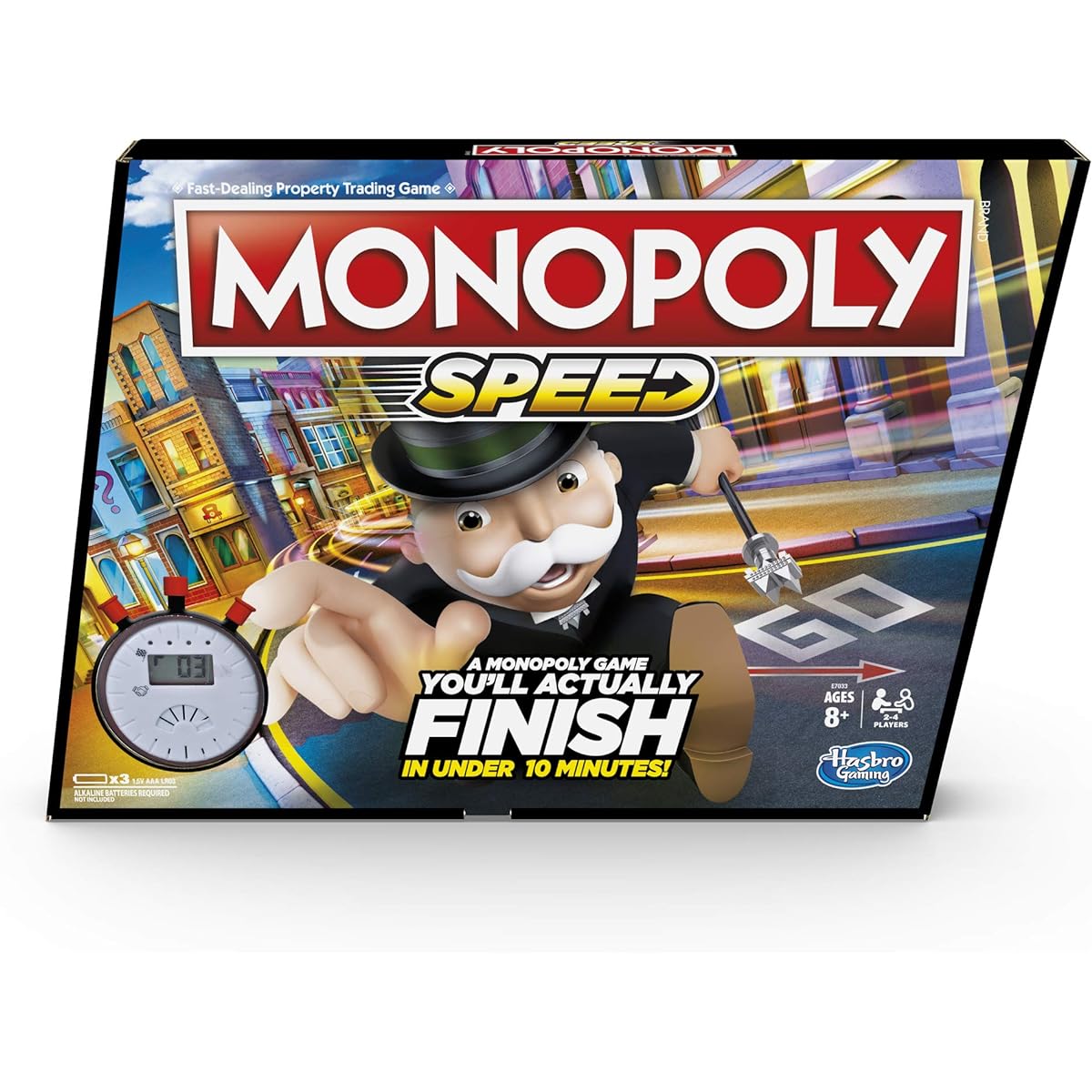 MONOPOLY SPEED - Monopoly Board Game, Less Than 10 Minutes Play Time, 2-4 Player Game - Ages 8+