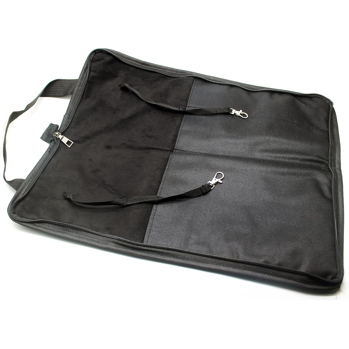 TUOREN Drumstick Bag Case Percussion Drum Mallet Bag with External Pocket and Floor Tom Hook Drumstick Mallet Brush Holds 10-12 Pairs Black