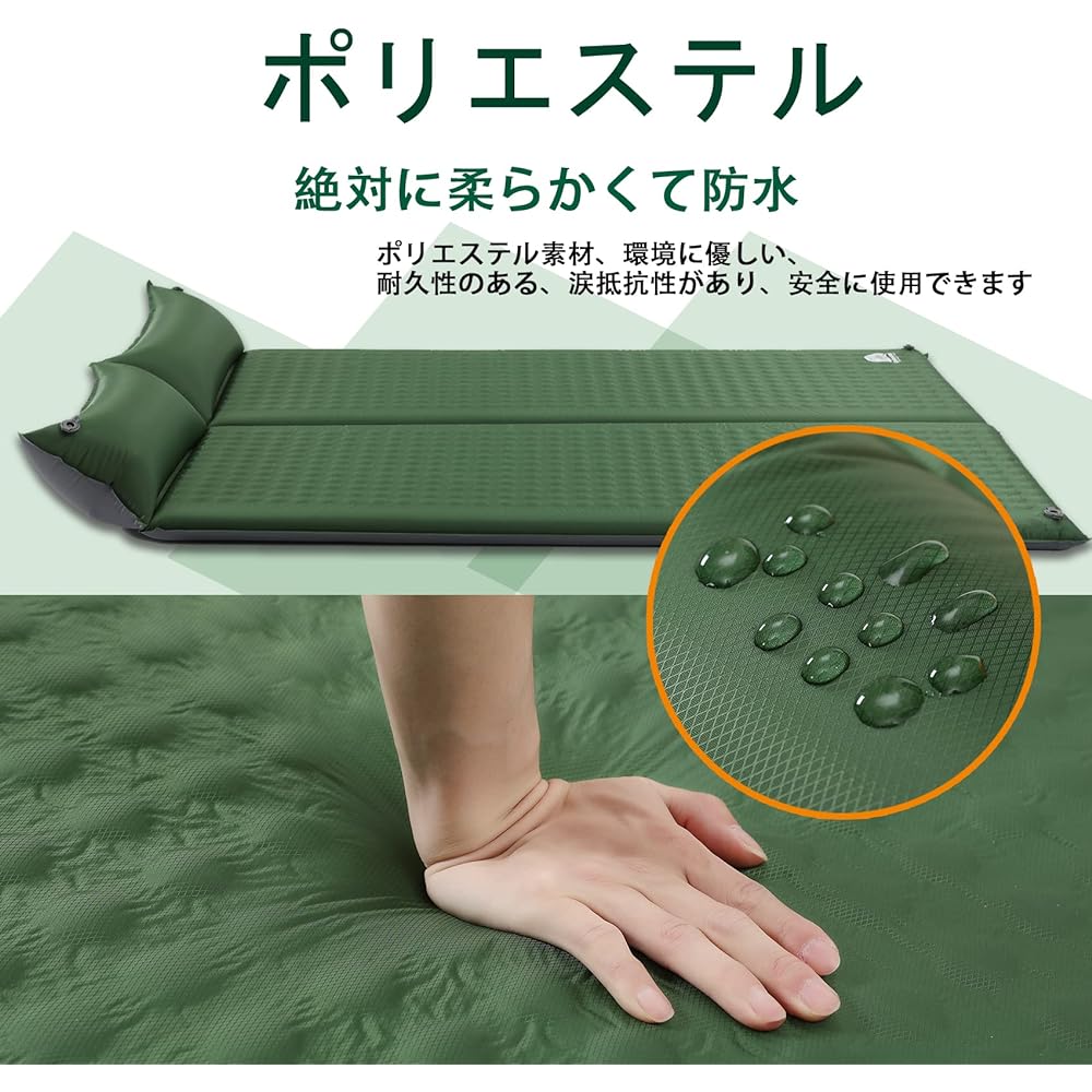 Underwood Aggregator Inflator Mat Double Camping Mat - Air Mat Compact for 2 People Outdoor Camping Sleeping Mat Air Mat Double Camping Mat Self-Inflating Tent Sleeping Bag Mat Camping Equipment Sleeping in Car Goods
