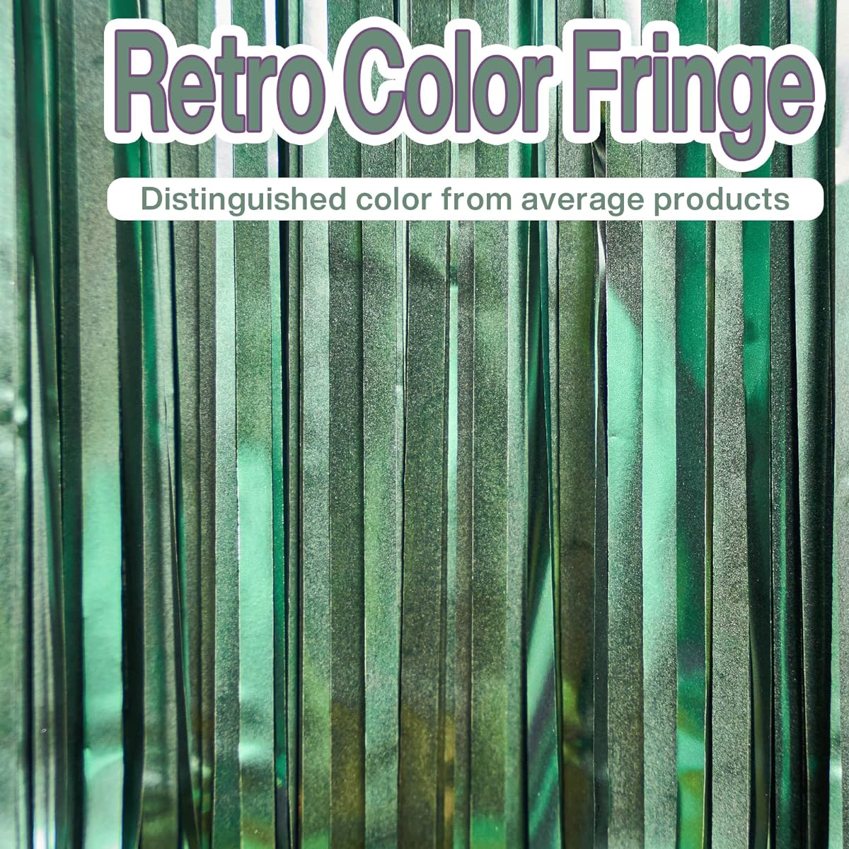 PartyWoo 2 Pieces Foil Curtains 3.3 x 6.6ft Dark Green Tinsel Curtains Backdrop Curtains Foil Fringe Curtains String Curtains for Birthday Decorations Party Backdrop Wedding Backdrop