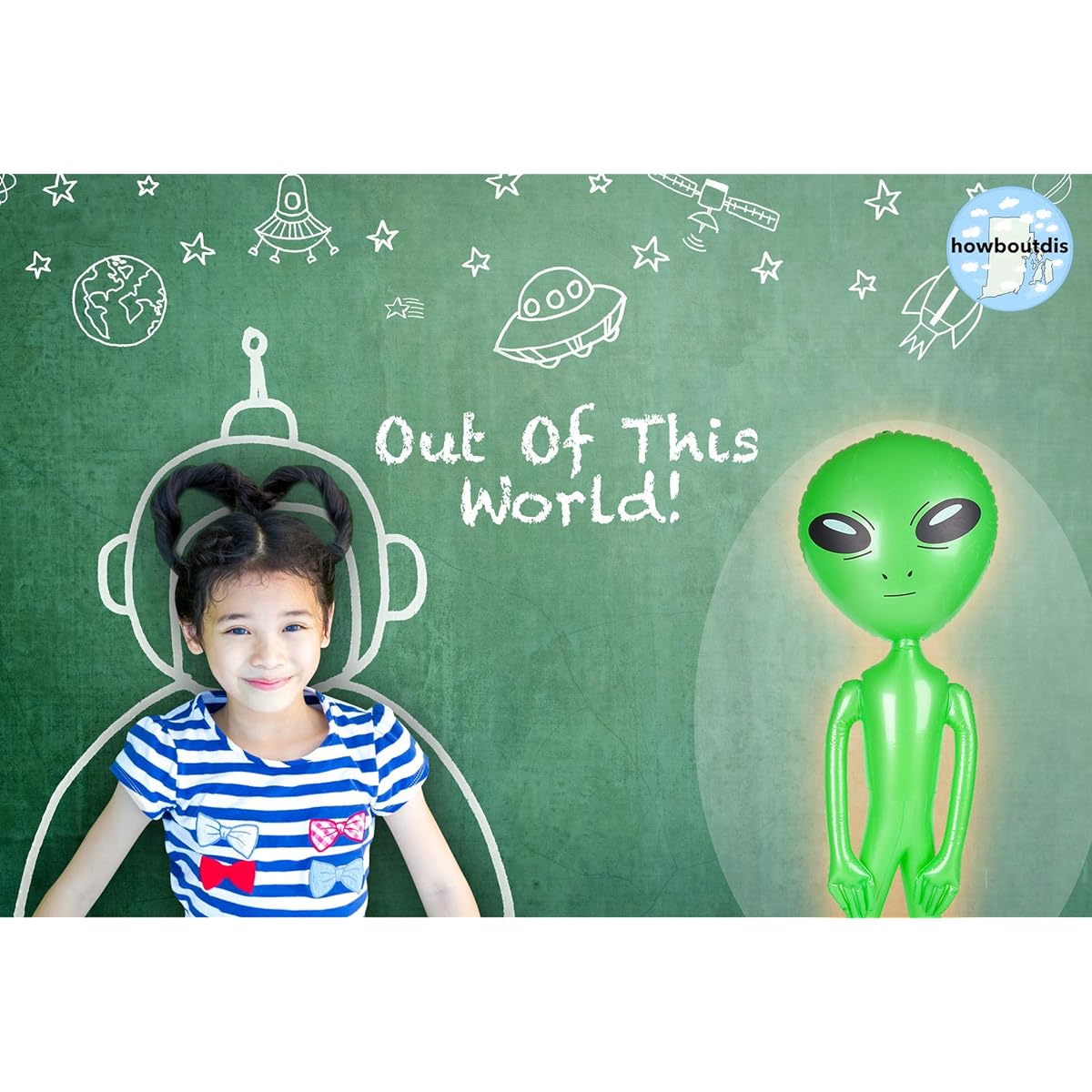 Green Alien Inflatable (3 feet tall) - Party Decorations - Great for Parties of All Ages - Halloween Decorations - Also great as a Party Prize