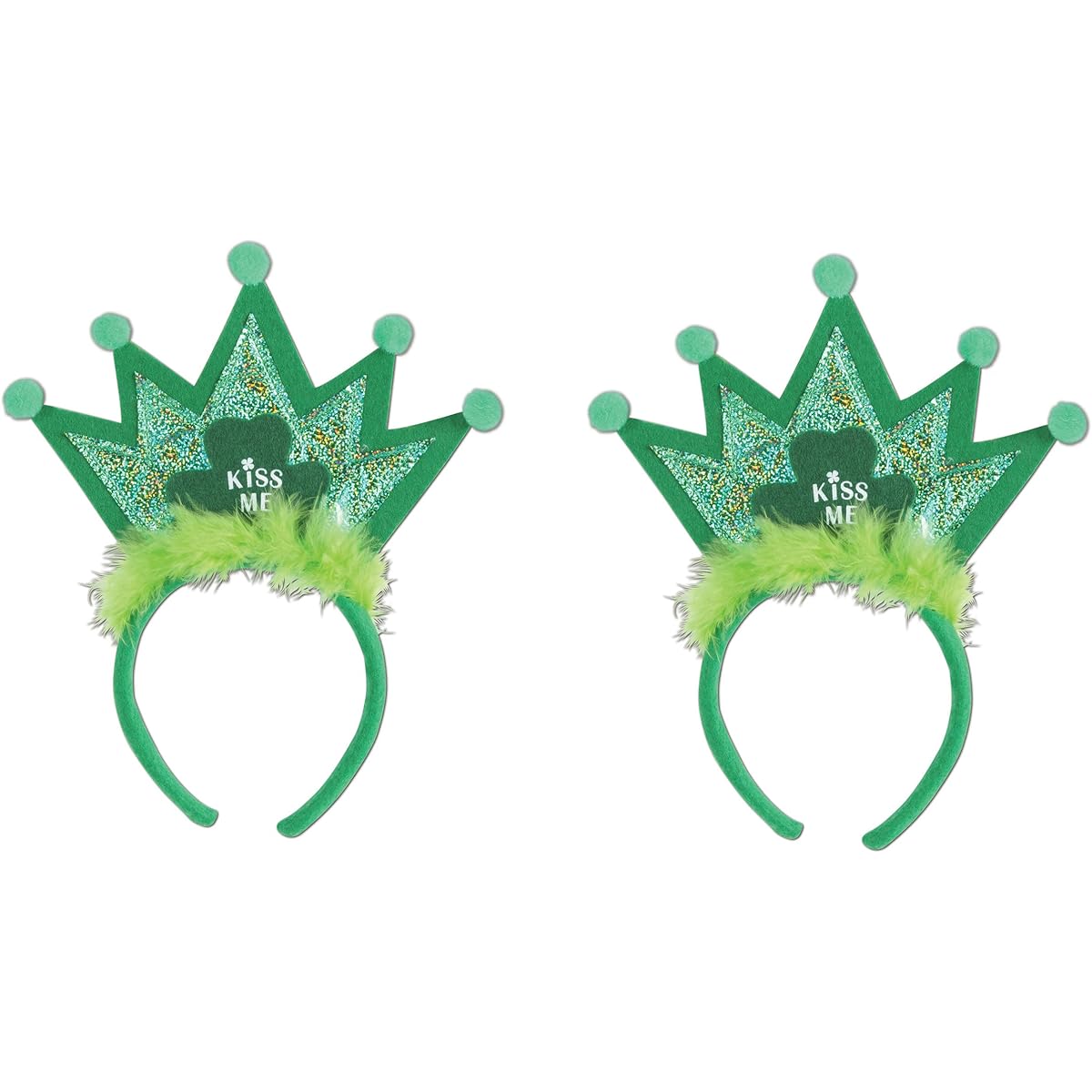 [Beistle] S30776AZ2 Shamrock Tiara Headband 2 Pieces Free Size