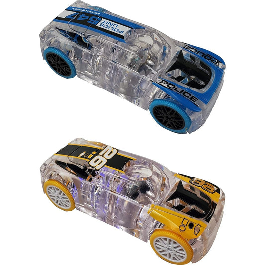 Marble Racers Light Up 1:43 Scale Quickshot Pullback Motor Race Car - Green & Orange