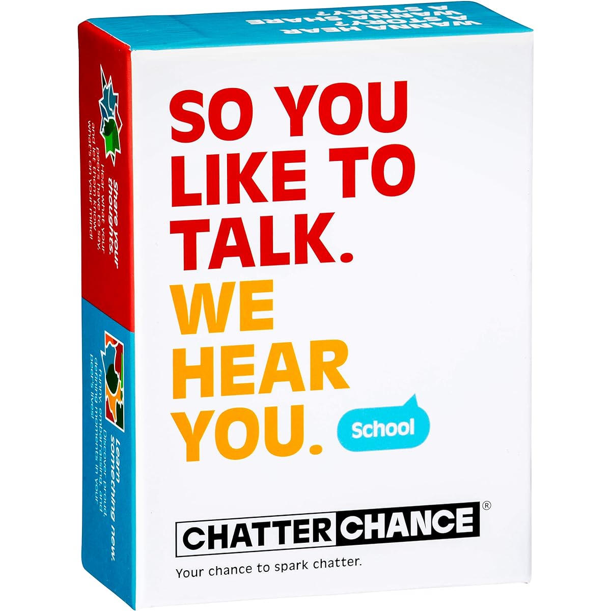 ChatterChance School: Conversation Card Game - Learning, Educational, Fun Games for Kids, Teens, Teachers, Classrooms, Primary & Secondary Schools - 80 Thought Provoking Cards - Therapeutic Supplies
