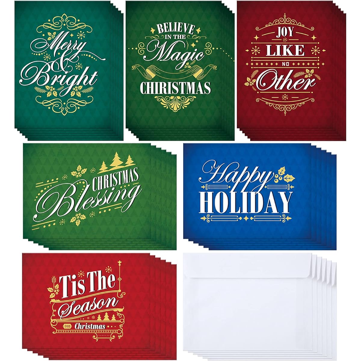 72 Holiday Cards Bulk Happy Holiday Cards Business Christmas Cards with Envelopes Boxed Christmas Holiday Cards Christmas New Year Celebration