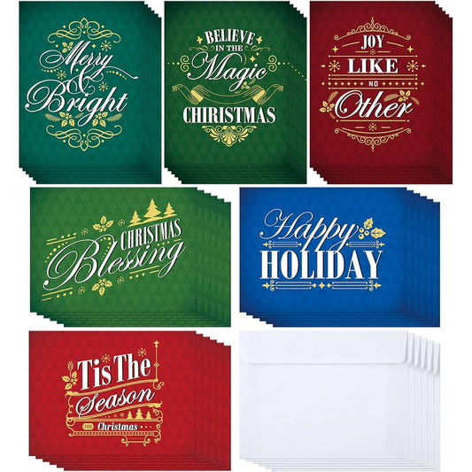 72 Holiday Cards Bulk Happy Holiday Cards Business Christmas Cards with Envelopes Boxed Christmas Holiday Cards Christmas New Year Celebration