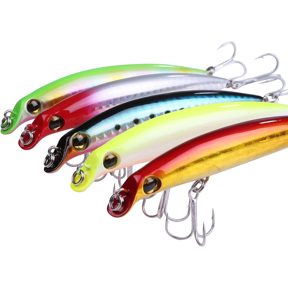 Seabass Floating Lipless Minnow Lure Flounder 95mm 8g Set of 5