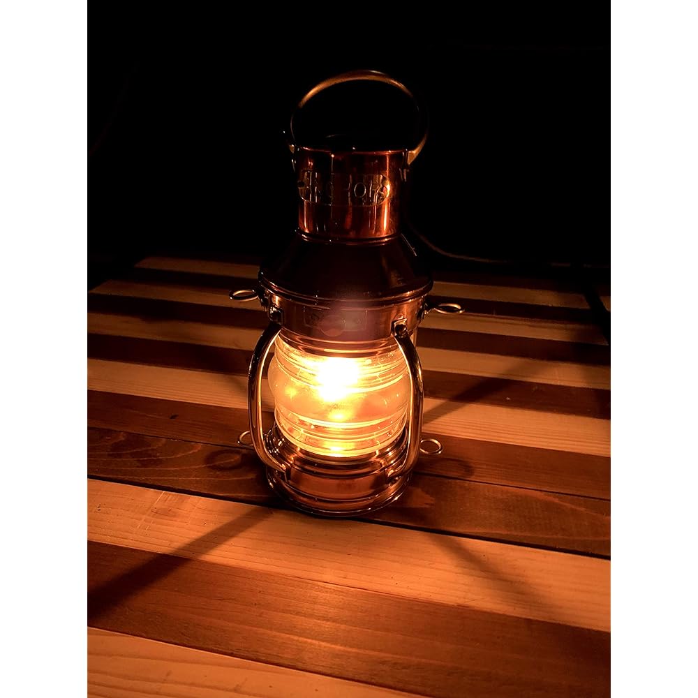 Roost Outdoors Copper Oil Ship Lantern (Copper Copper Oil Lantern Ship Lamp Ship Light) Nelson Lamp Anchor Lamp Kerosene Lantern Brass Lantern Brass Lantern Simple Japanese Instruction Manual Included [Oil Leak Prevented] 18.5cm