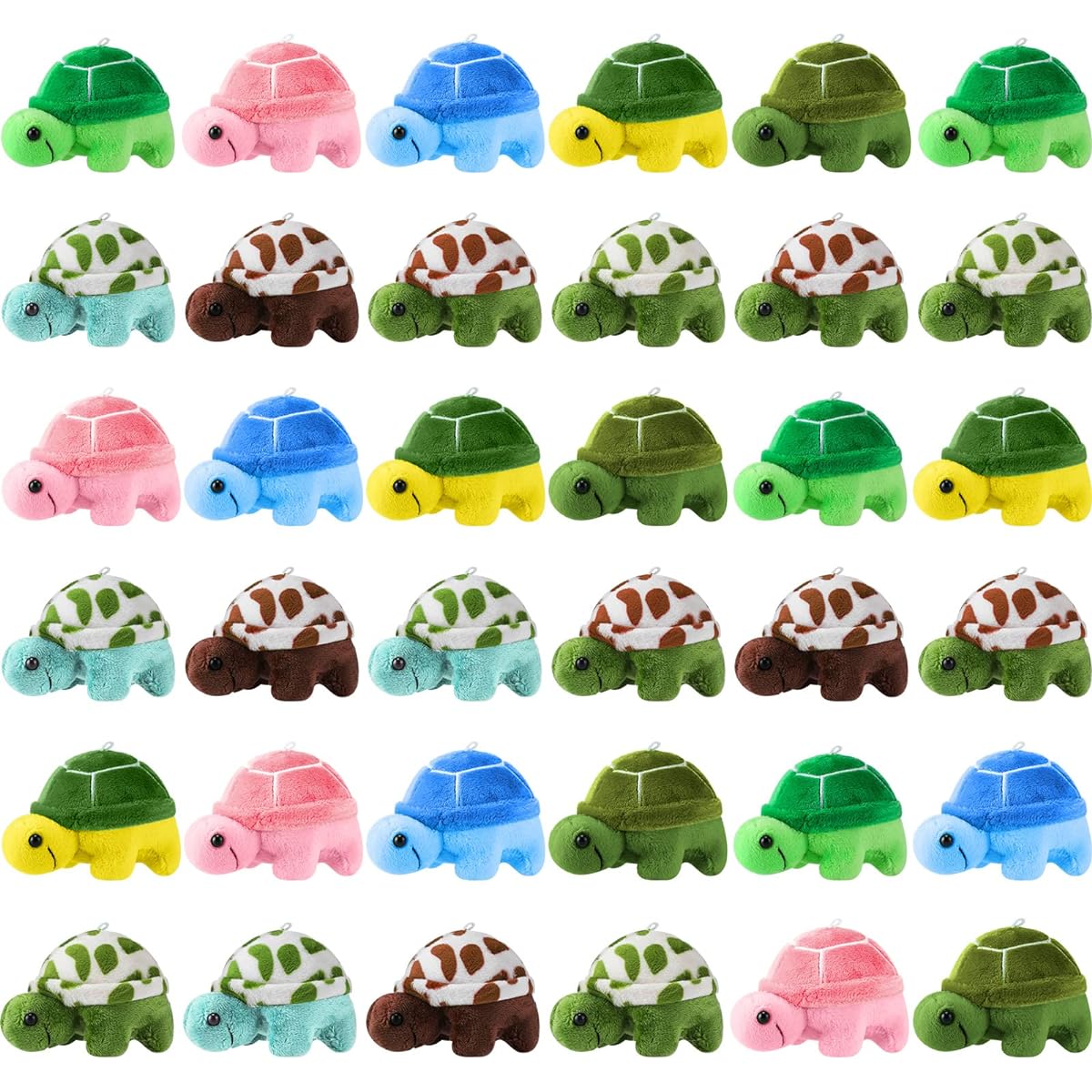 36pcs Mini Turtle Plush Toys Bulk Small Turtles Animal Stuffed Animals Soft Cute Turtle Plush Toys Turtle Decorations Turtles Ocean Party Favors for Adults Ocean Theme Birthday Supplies 2.7 x 3.7 Inch