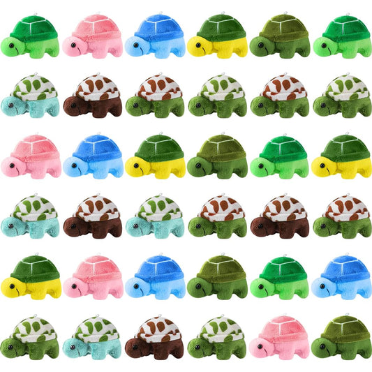 36pcs Mini Turtle Plush Toys Bulk Small Turtles Animal Stuffed Animals Soft Cute Turtle Plush Toys Turtle Decorations Turtles Ocean Party Favors for Adults Ocean Theme Birthday Supplies 2.7 x 3.7 Inch