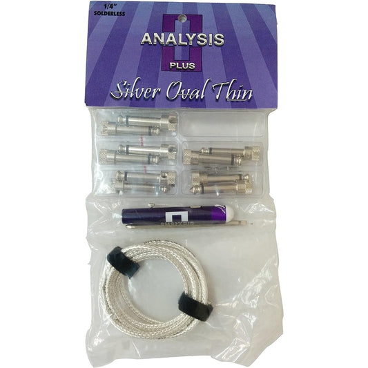 ANALYSIS PLUS No Solder Required TS Connector Patch Cable Kit 5 Cable Set Silver Oval Thin Kit 10C