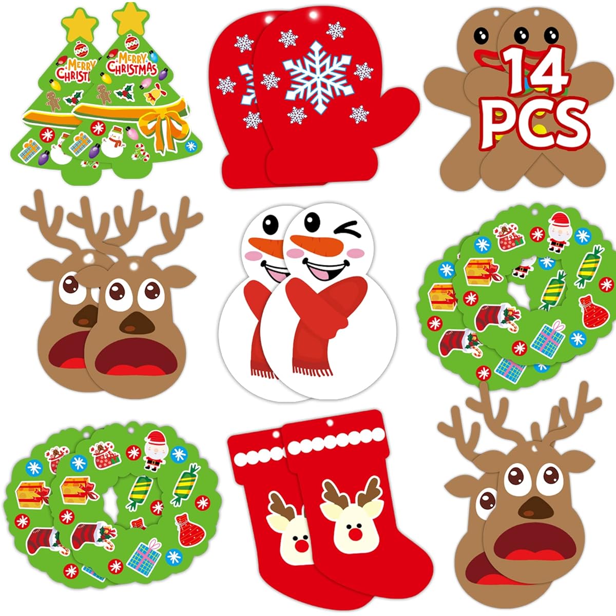 MISS FANTASY Christmas Foam Stickers for Kids Christmas Crafts Christmas Party Favors