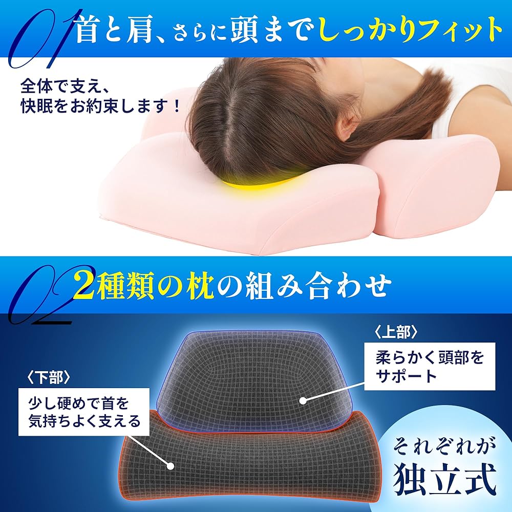 [Supervised by a chiropractor] Pillow that won't hurt your neck, comfortable for your shoulders, low resilience [Scientific sleep] Chiropractic pillow, good sleep, sound sleep, reduced burden, breathable, odor resistant, removable pillow cover (gray)