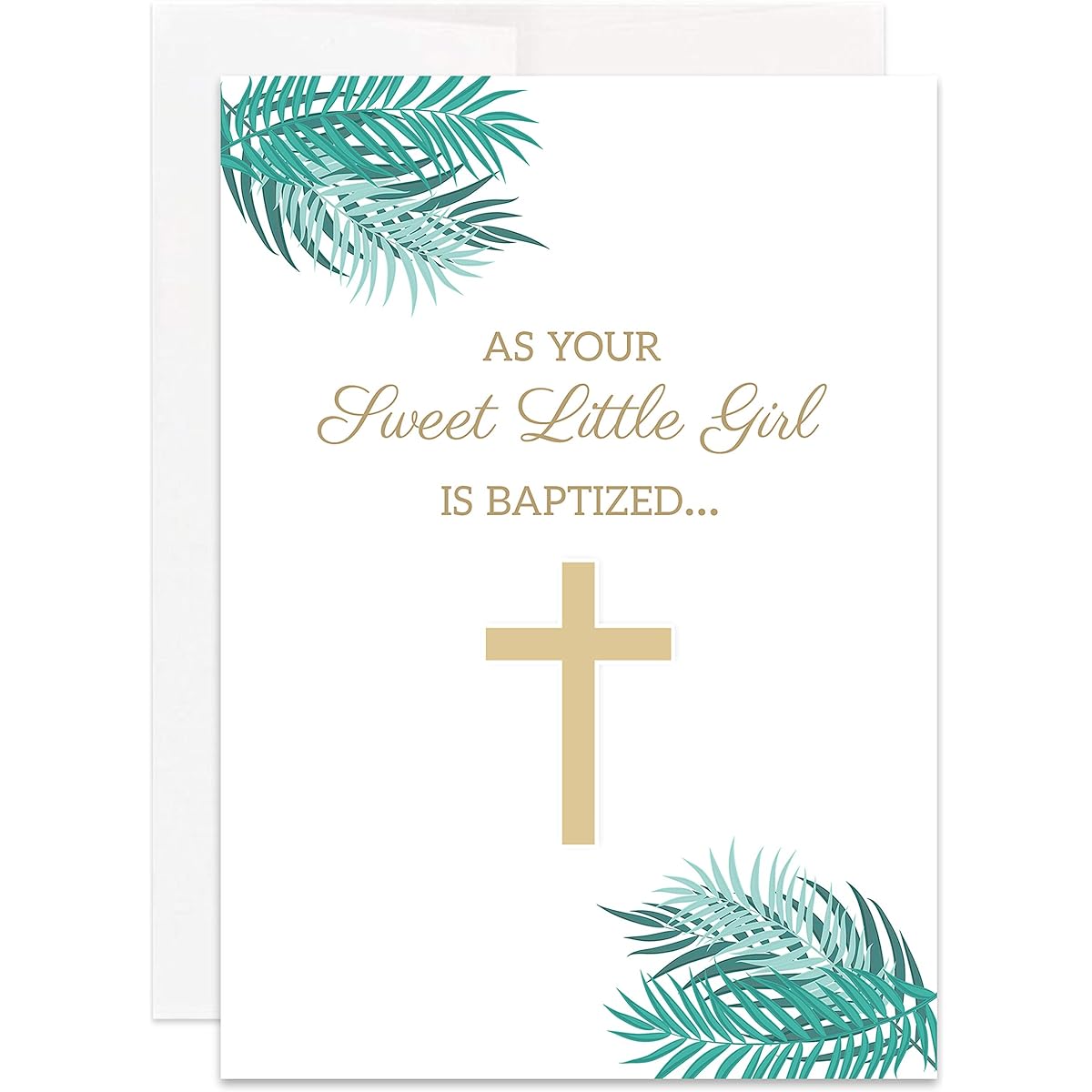 Baby Girl Baptism Card Christian Religious Baptism Card (Single Card)