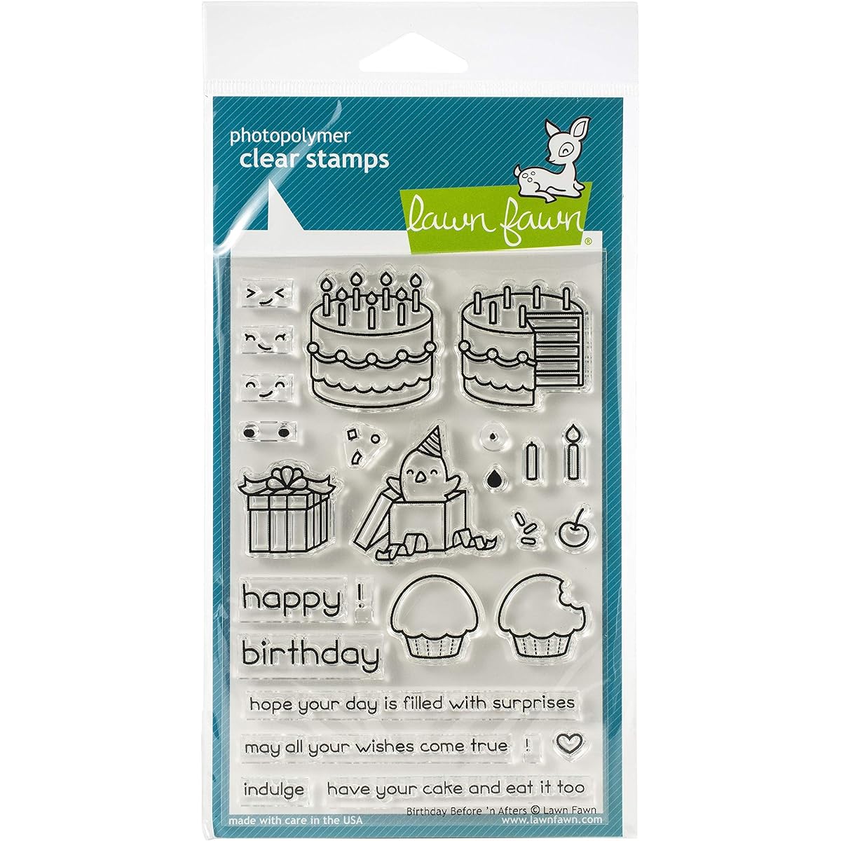 Lawn Fawn Clear Stamps 4"X6"-Birthday Before 'n Afters -LF1958