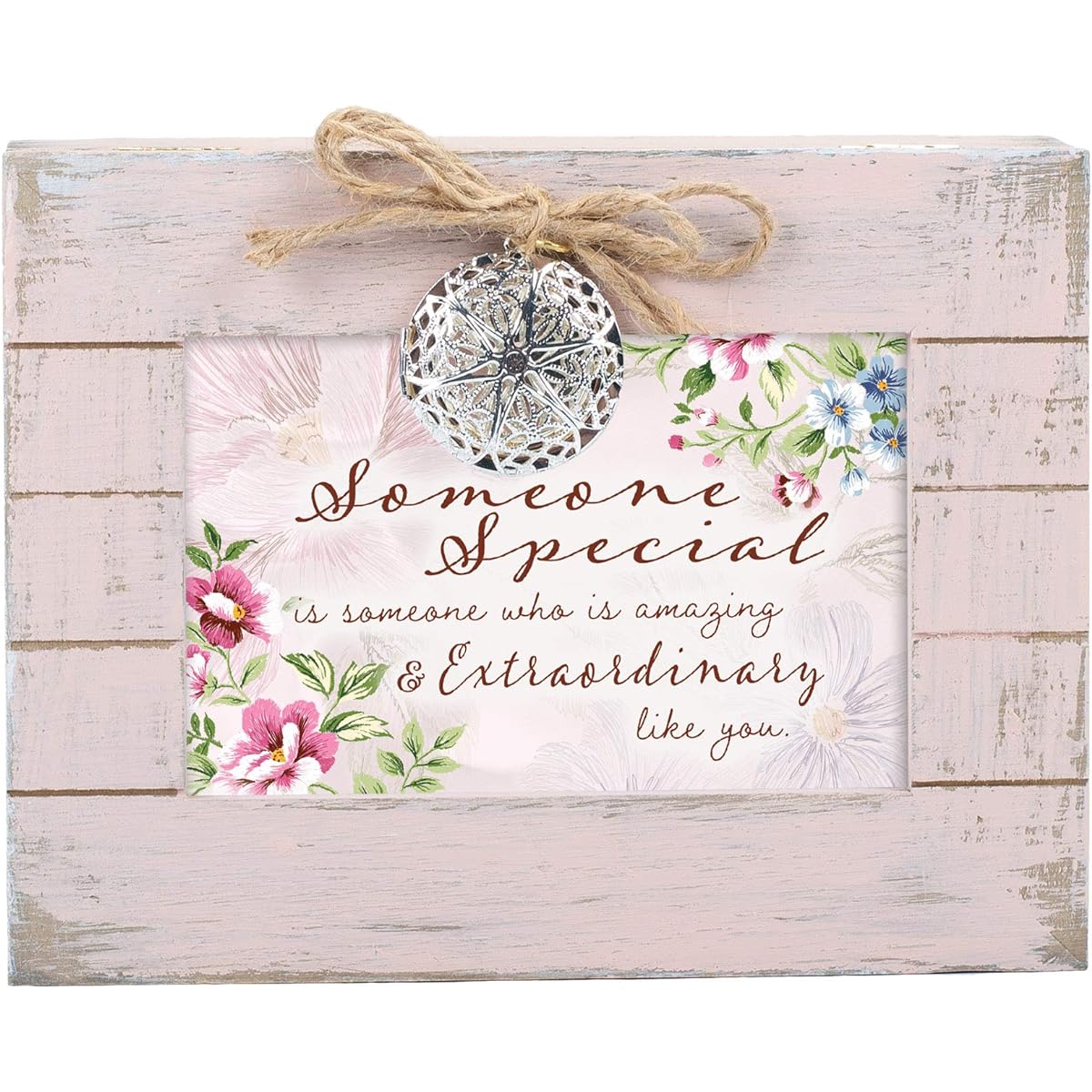 Cottage Garden Someone Special Like You Blush Pink Wooden Rocket Music Box Plays Wonderful World
