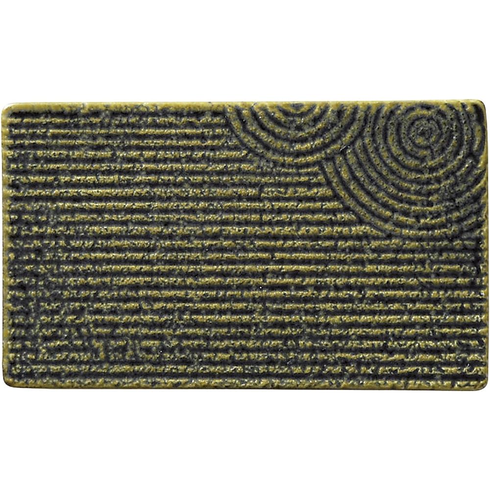 Koyo Pottery Long Plate Brown 32cm Flat Long Square Plate Moss Landscape Pattern 53772001