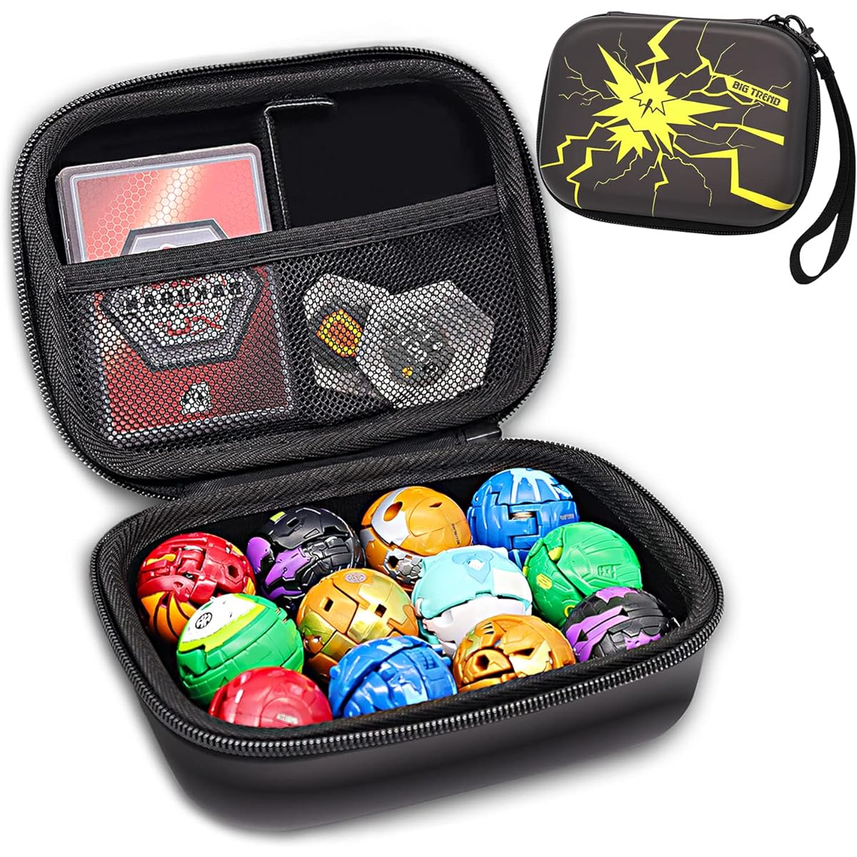 FCDYLBD Toy Organizer Storage Case Compatible with Bakugan Figures/Bakugan Core/Battle Figures/Trading Cards/Mini Toys/Small Dolls Hard Carry Organizer Holder.(Box Only) (12, Black-1)