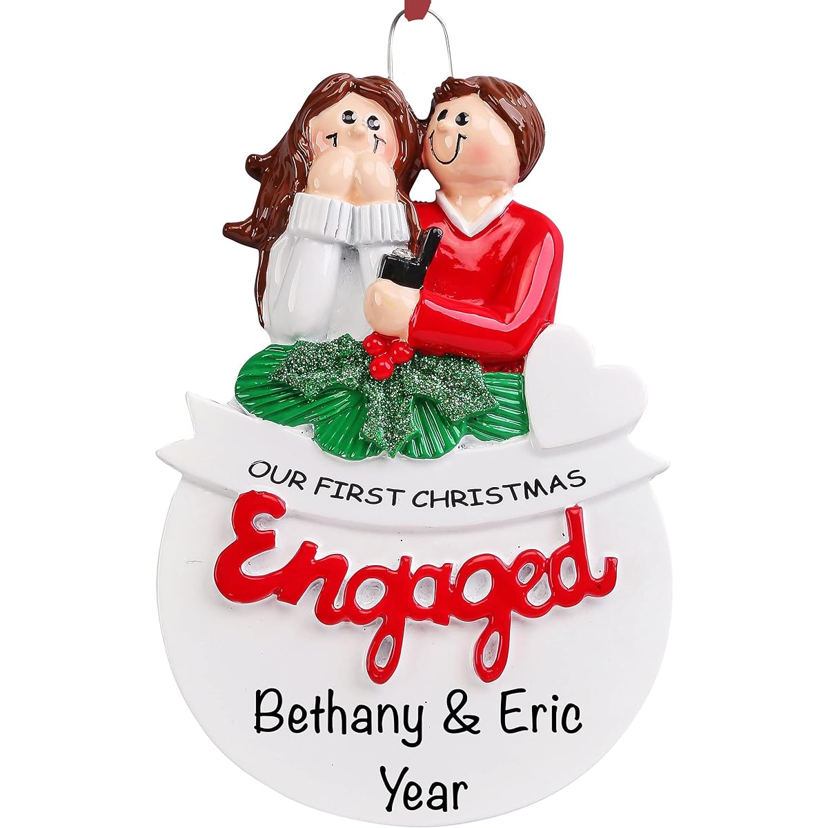 Personalized Engagement Ornament 2021 Our First Christmas Engaged Ornament 2021 Engagement Gifts for Couples New Engagement Unique Decoration Just Married 1st Christmas Together Engagement Gifts Gifts for Fiance