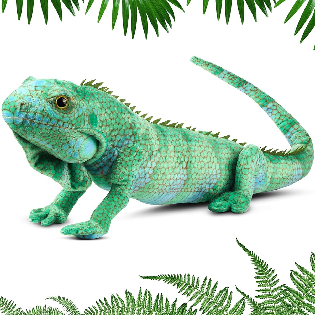 Syhood 37.4" Lizard Stuffed Animal Realistic Stuffed Iguana Lizard Toy Soft Stuffed Reptile Gift Boys Girls Animal Lover Birthday Christmas