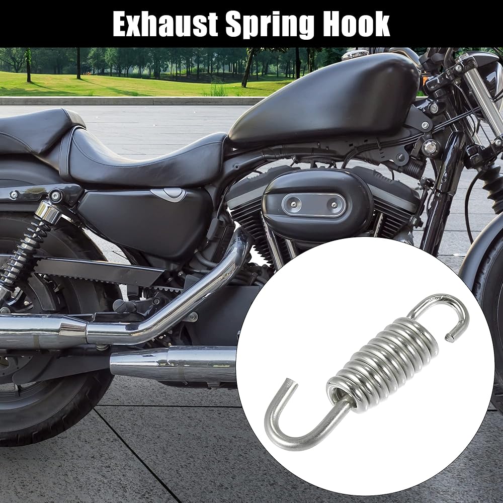 Motoforti Motorcycle Universal Exhaust Pipe Spring 40mm 1.57inch Stainless Steel Exhaust Pipe Spring Hook Improved Accessories