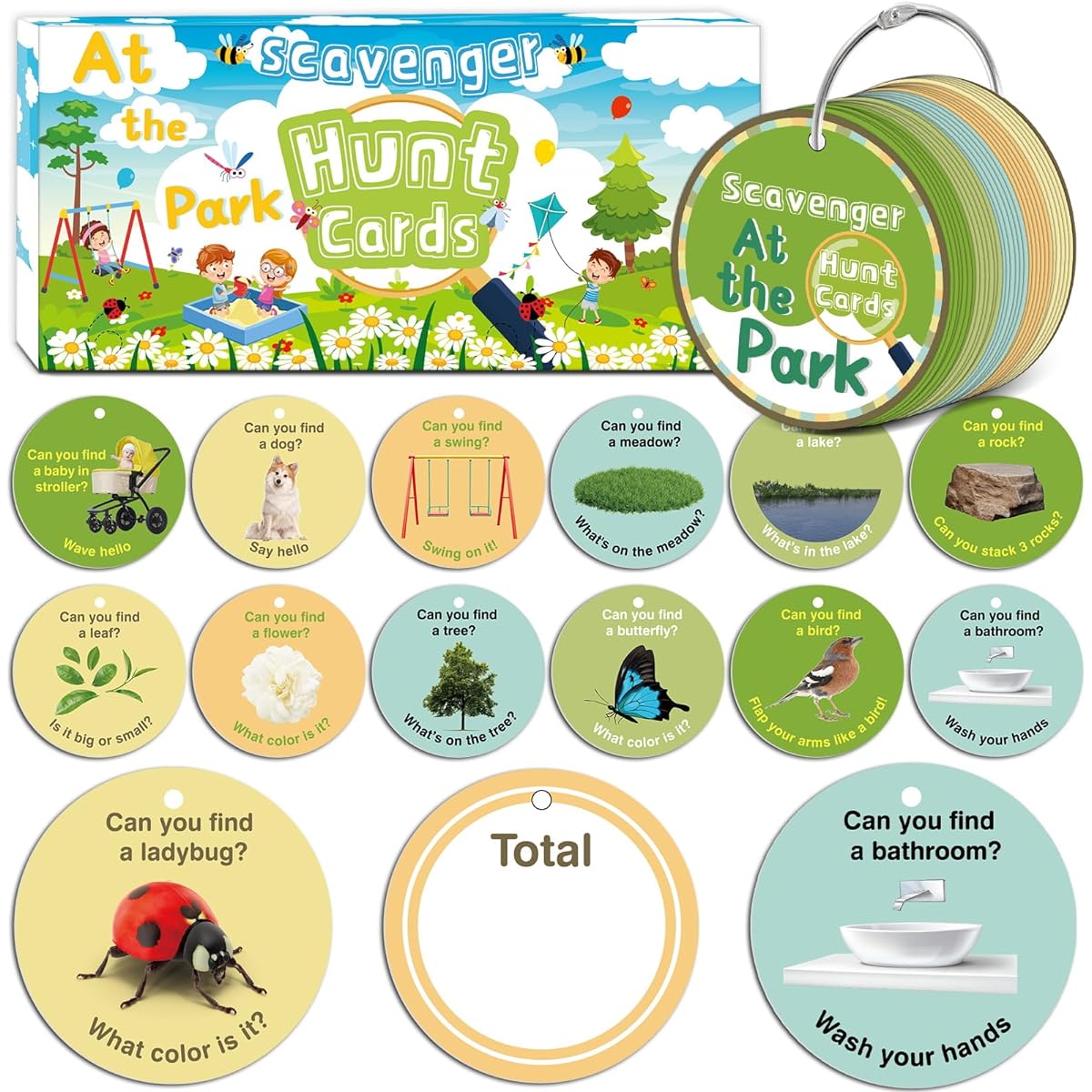 Outdoor Scavenger Hunt Cards for Kids Toddlers Play in the Park Scavenger Hunt Card Game Family Vacation Hunt and Seek Scavenger Hunt Outdoor Indoor Card Game Ages 2+