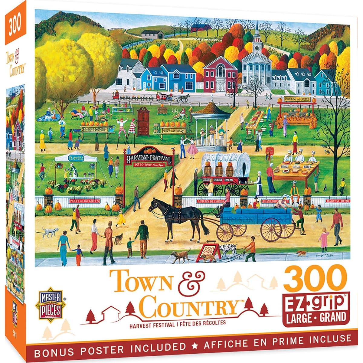 MasterPieces 300 Piece EZ Grip Jigsaw Puzzle - Havest Frestival - 18"x24"
