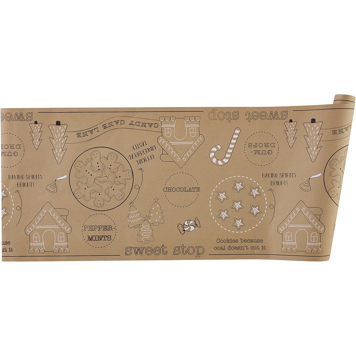 Mud Pie Holiday Kraft Paper Table Runner Christmas Paper 18" x 360"