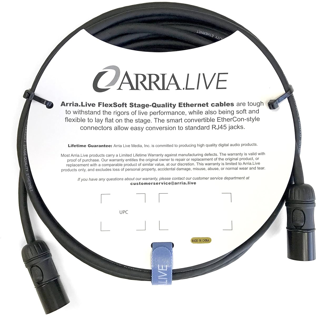 FlexSoft Stage Quality Ethernet Cable with Smart Convertible Ethernet Style Connector (100")